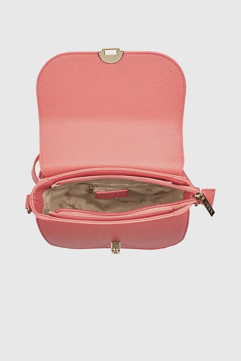 VERDE FASHION | Borsa a tracolla in ecopelle con patta - 4