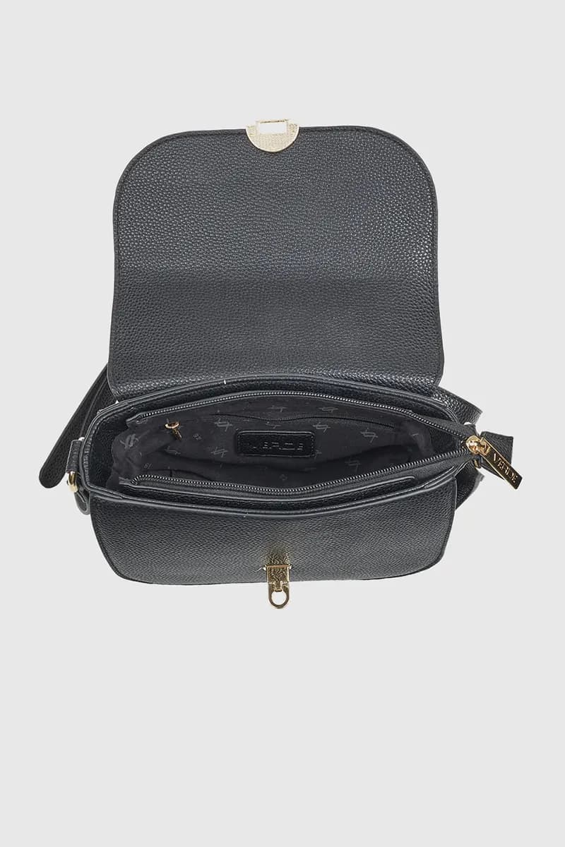 VERDE FASHION | Borsa a tracolla in ecopelle con patta - 8