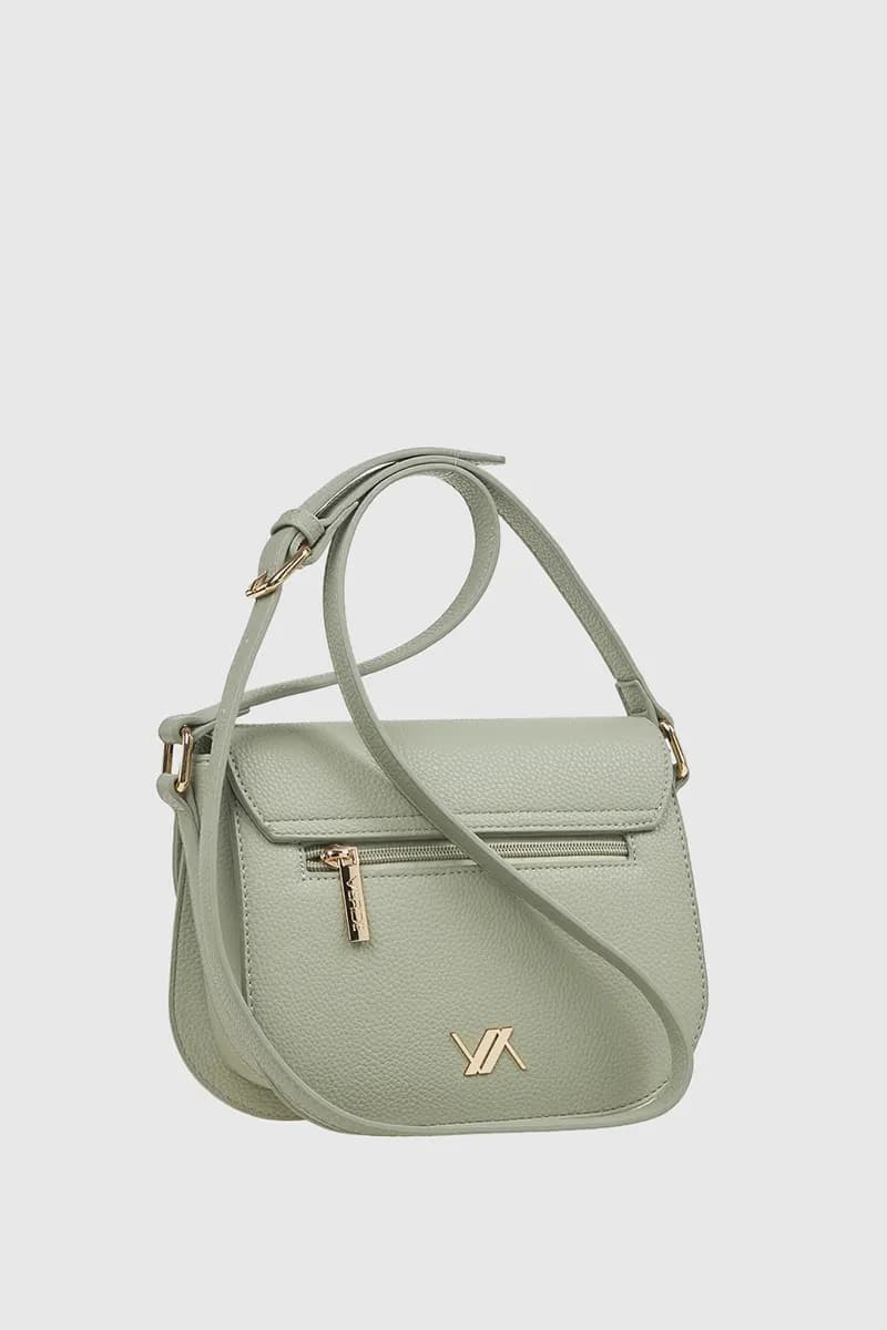 VERDE FASHION | Borsa a tracolla in ecopelle con patta - 10