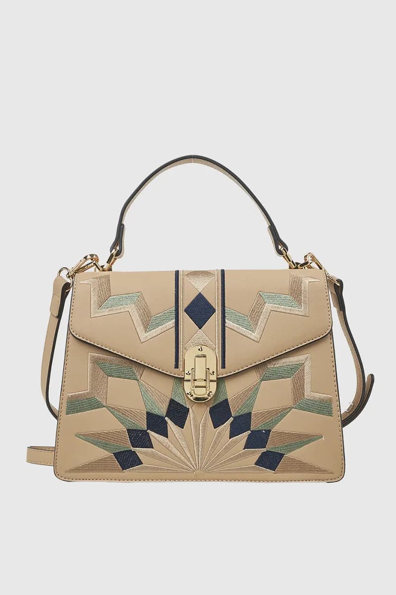 VERDE FASHION | Tote bag ricamata con tracolla - 5