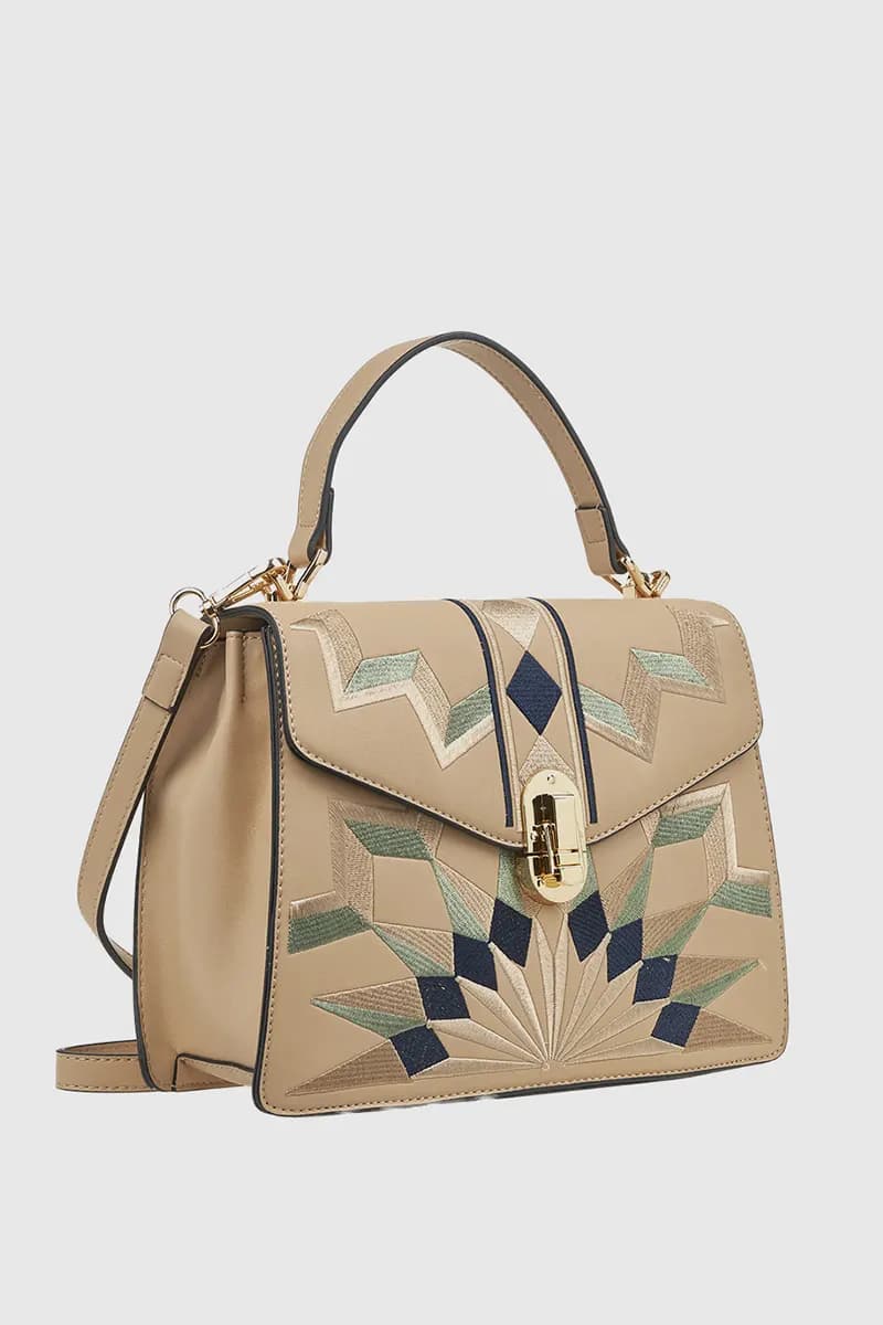 VERDE FASHION | Tote bag ricamata con tracolla - 3