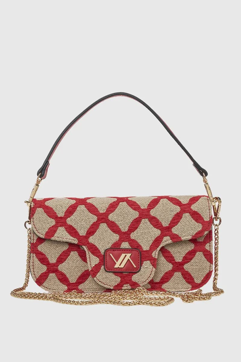 VERDE FASHION | Borsa con patta motivo rombi - 1
