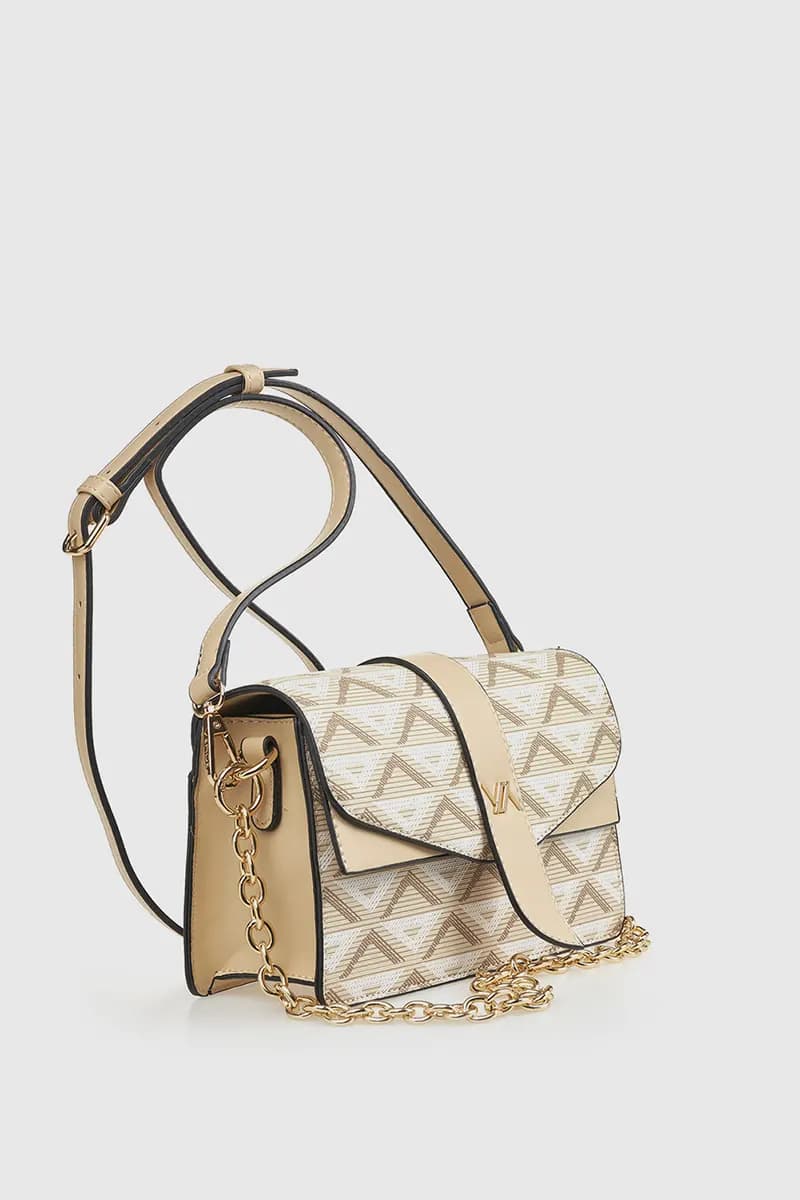 VERDE FASHION | Borsa a tracolla con patta motivo geometrico - 3