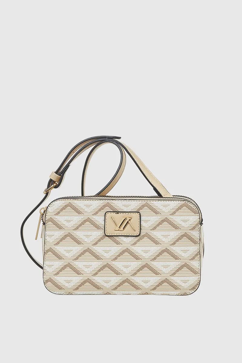 VERDE FASHION | Borsa a tracolla tre tasche motivo geometrico - 5