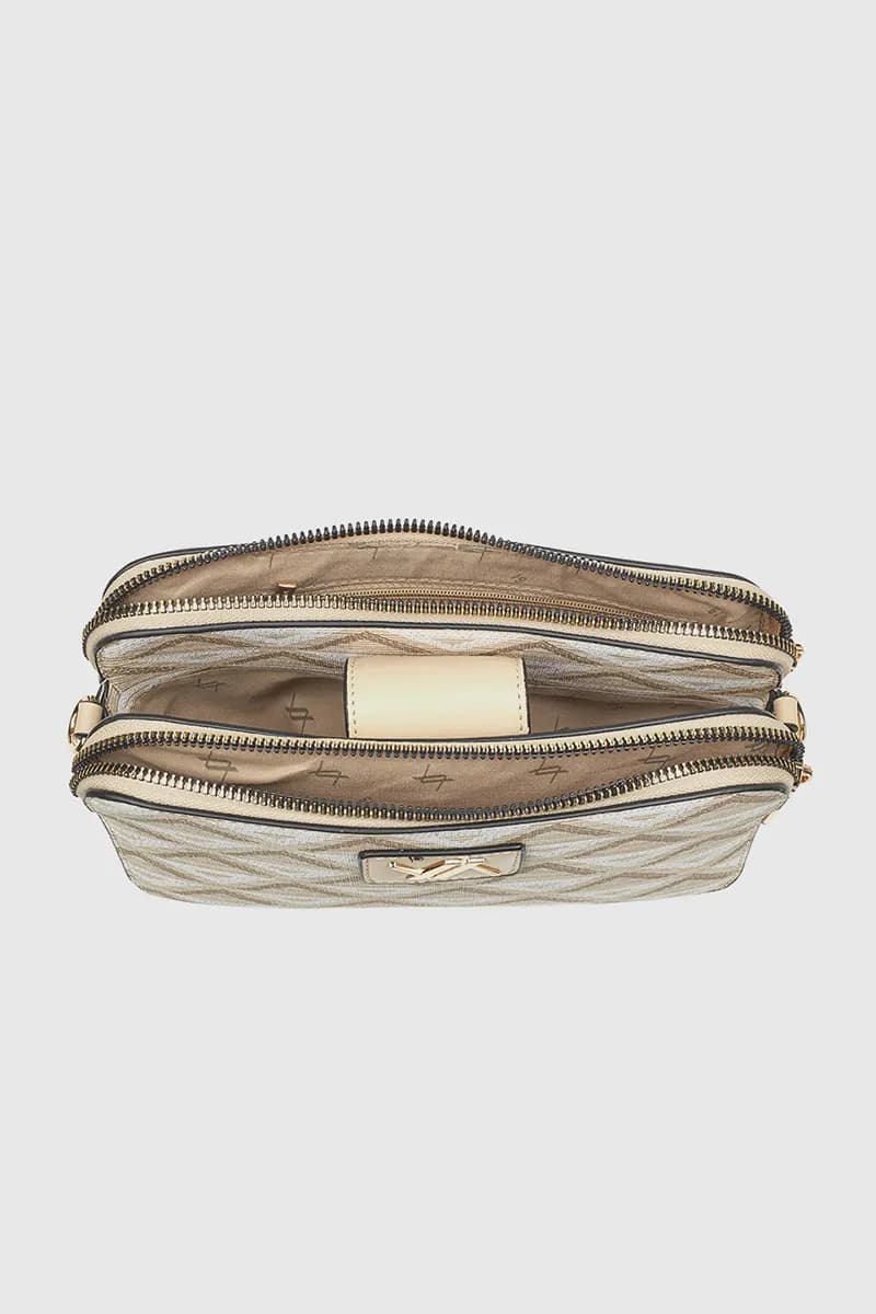 VERDE FASHION | Borsa a tracolla tre tasche motivo geometrico - 4