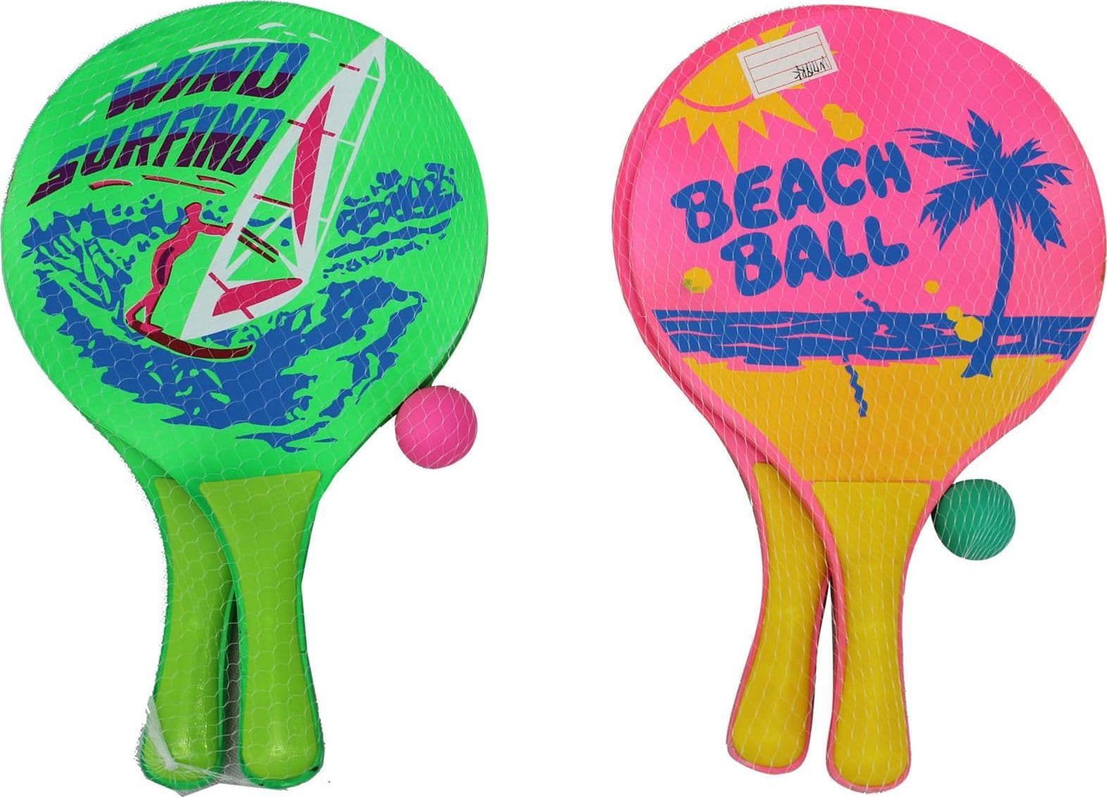 Set racchettoni in legno con pallina gioco racchette da spiaggia e mare  - 4
