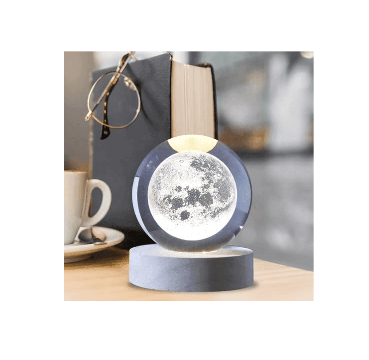 i-Total - Lampada Sfera Luna in vetro 3D con LED RGB effetto sul soffitto (XL2713A) - 2