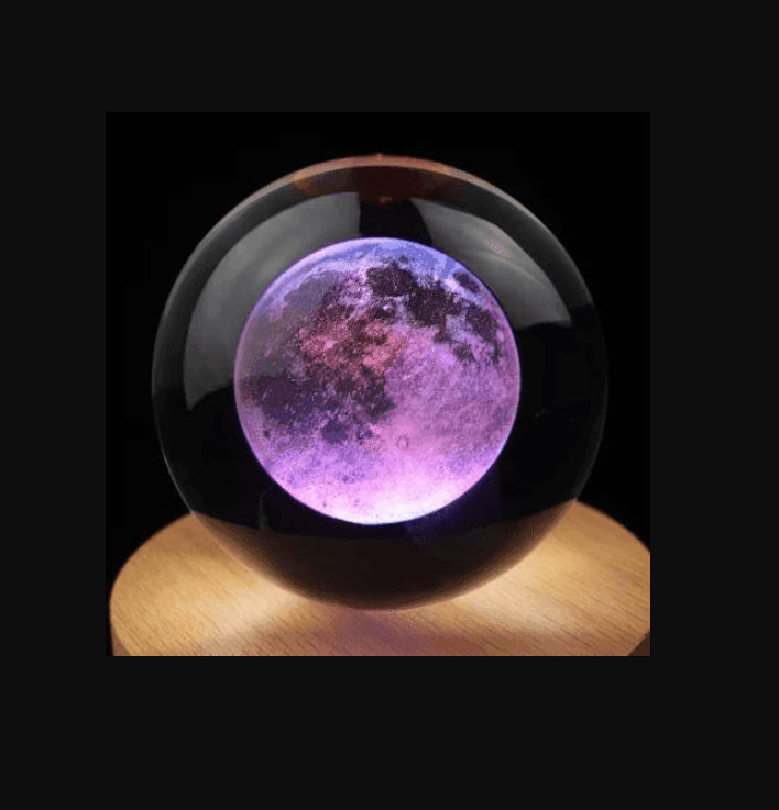i-Total - Lampada Sfera Luna in vetro 3D con LED RGB effetto sul soffitto (XL2713A) - 3