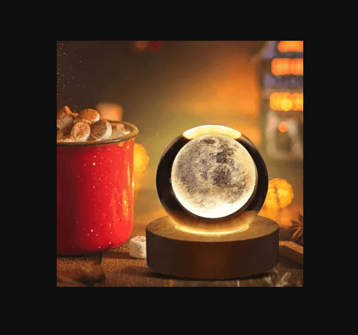 i-Total - Lampada Sfera Luna in vetro 3D con LED RGB effetto sul soffitto (XL2713A) - 4
