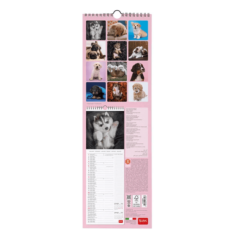 Legami - Calendario da Parete 2026 - 16 x 49 cm- Puppies (CAL260058) - 3