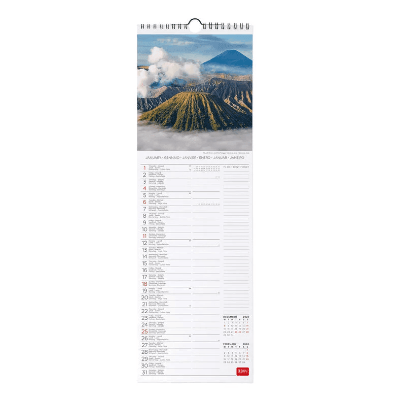 Legami - Calendario da Parete 2026 - 16 x 49 cm Planet Earth (CAL260070) - 2