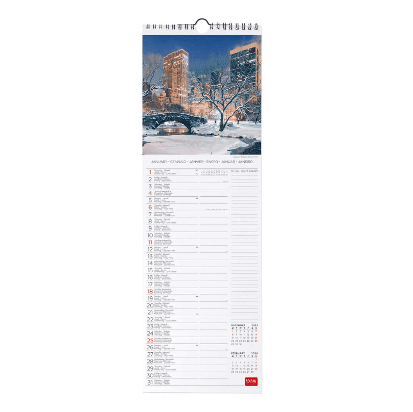 Legami - Calendario da Parete 2026 - 16 x 49 cm New York (CAL260075) - 2