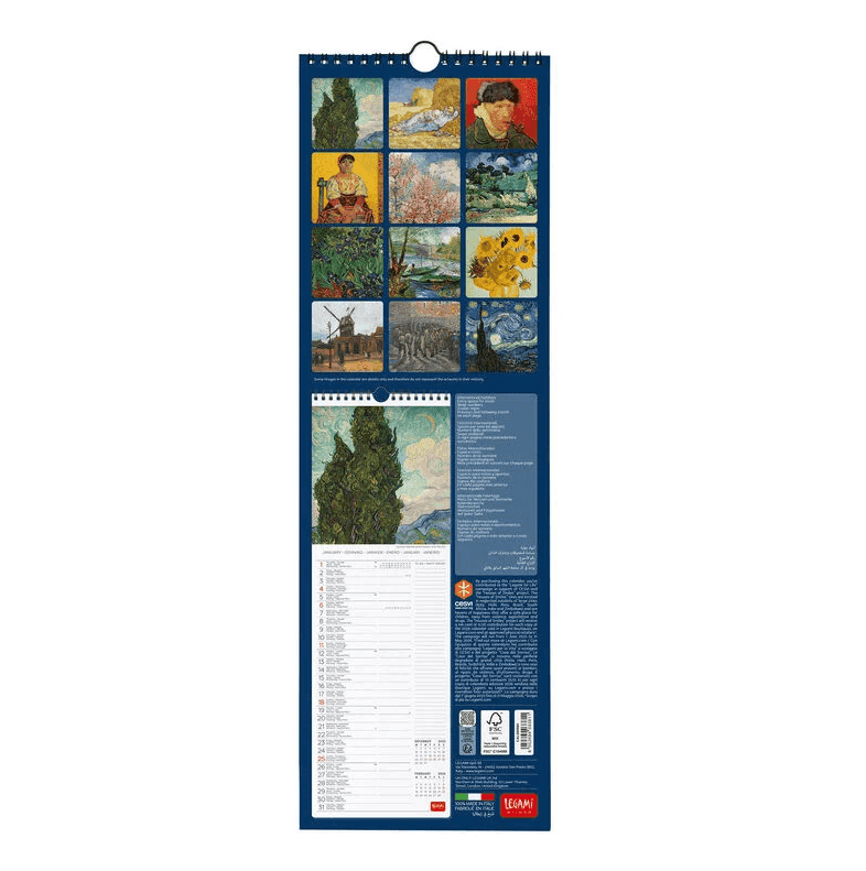 Legami - Calendario da Parete 2026 - 16 x 49 cm Vincent Van Gogh (CAL260081) - 3