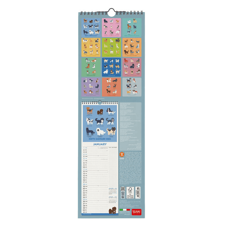 Legami - Calendario da Parete 2026 - 16 x 49 cm Dogs of the World (CAL260084) - 3