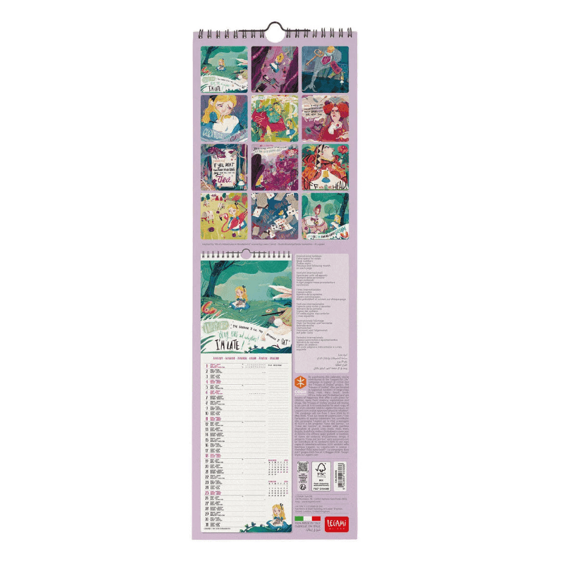 Legami - Calendario da Parete 2026 - 16 x 49 cm Alice in Wonderland (CAL260086) - 3