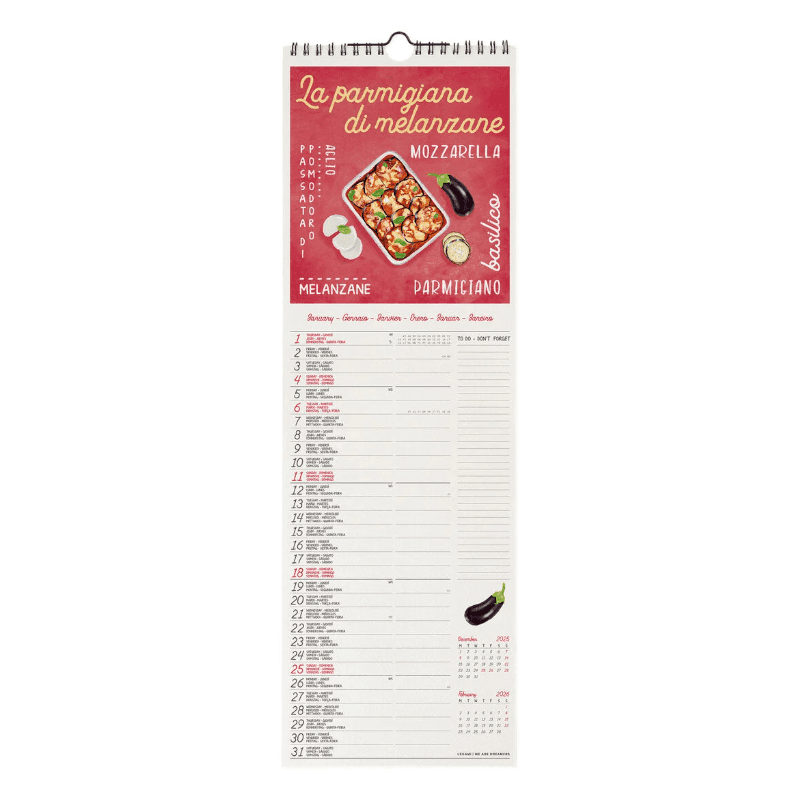 Legami - Calendario da Parete 2026 - 16 x 49 cm La Dolce Vita (CAL260089) - 2