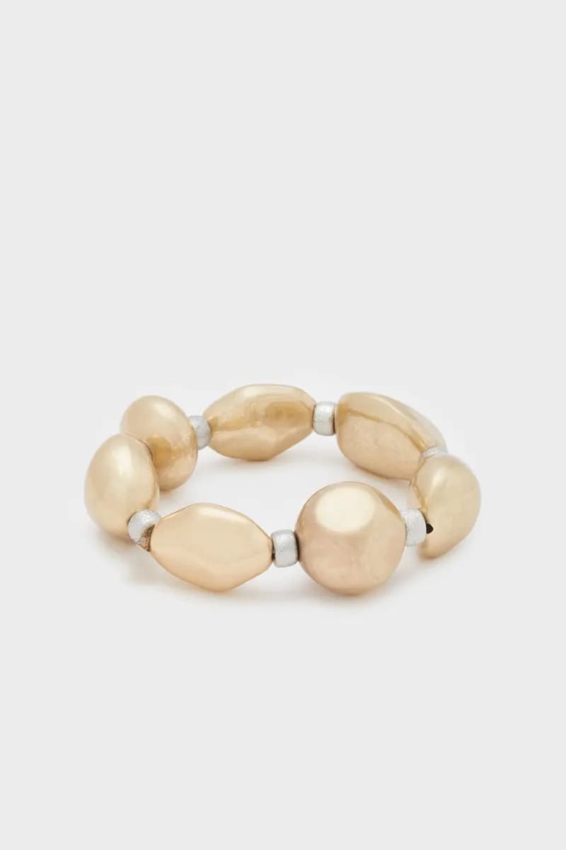 NALÌ | Bracciale ciottoli oro spazzolato - 3