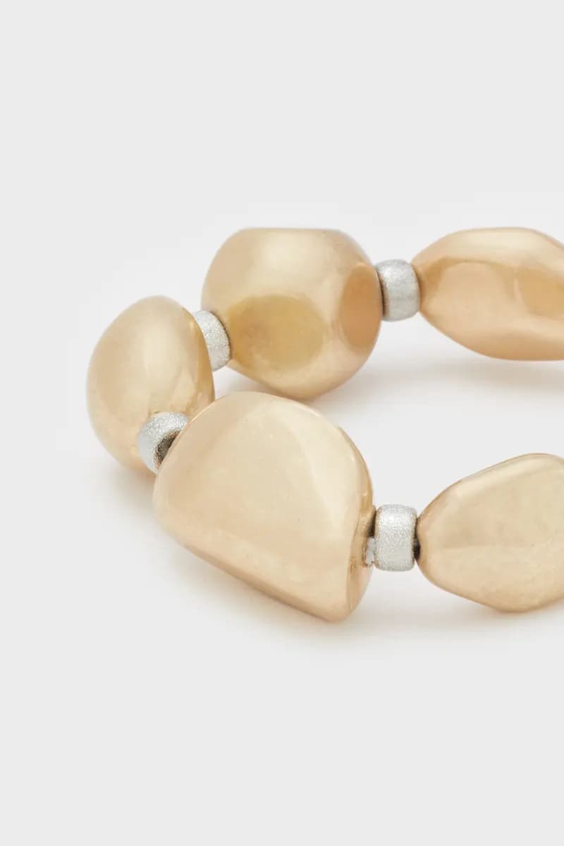 NALÌ | Bracciale ciottoli oro spazzolato - 2