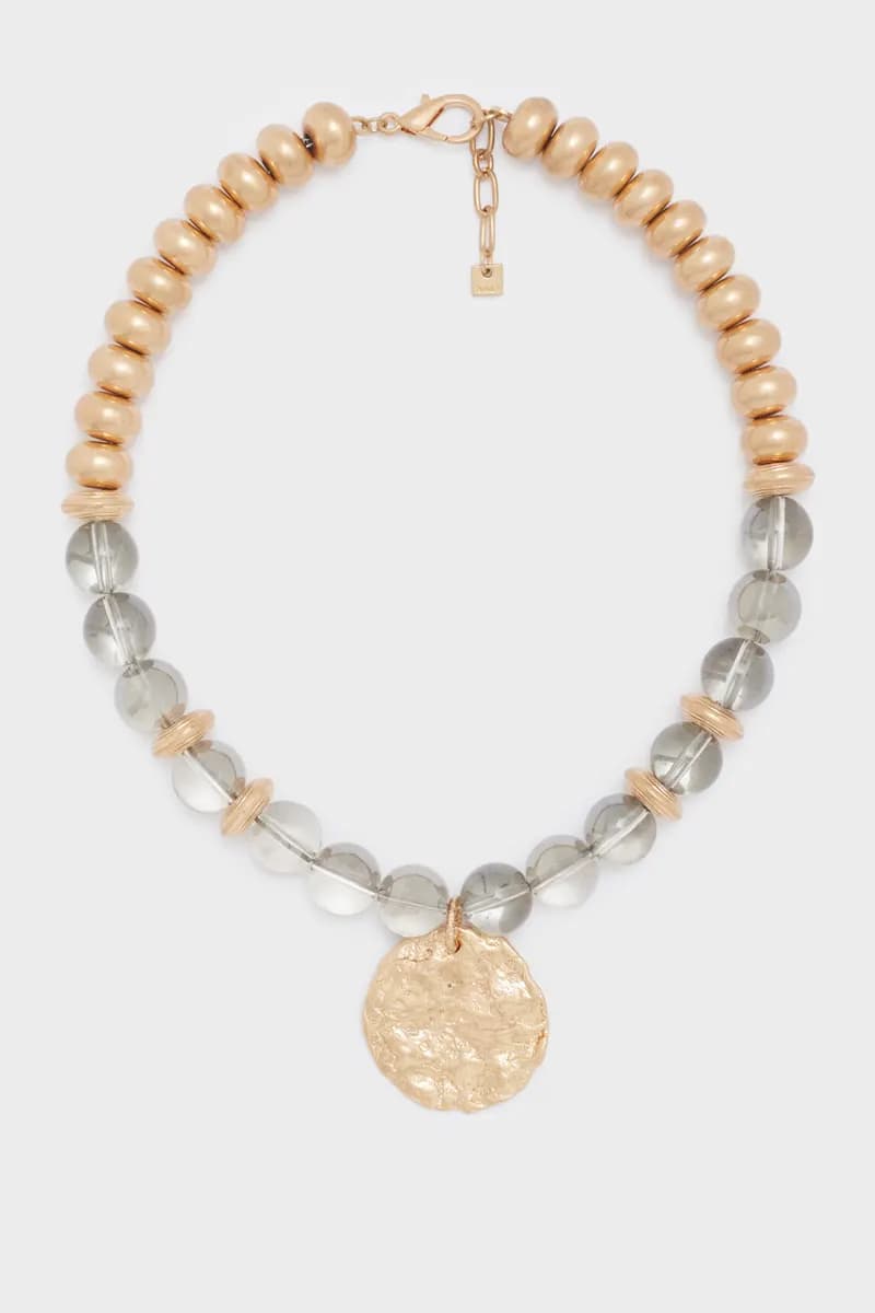 NALÌ | Collana girocollo+ciondolo perle oro/grigio - 3