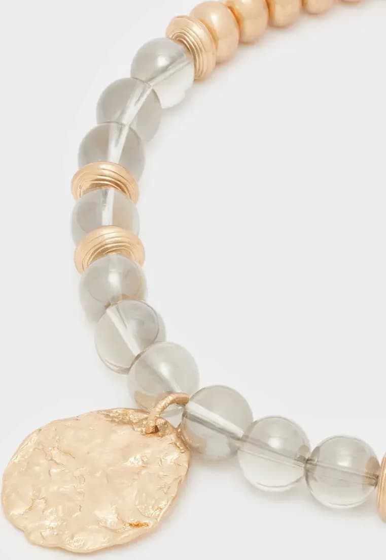 NALÌ | Collana girocollo+ciondolo perle oro/grigio - 2