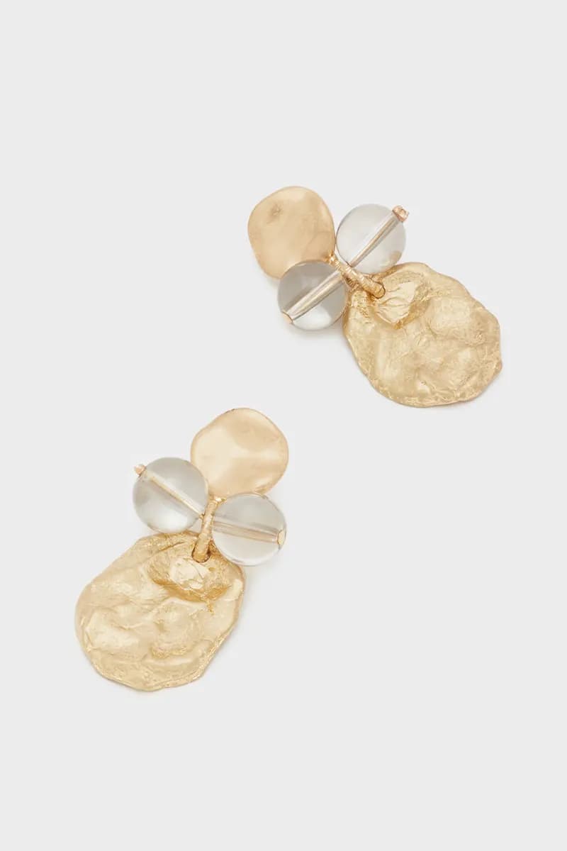 NALÌ | Orecchini pendente oro anticato+perle grigie - 3