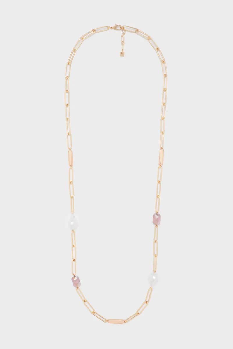 NALÌ | Collana lunga oro+perle e resina vino - 2