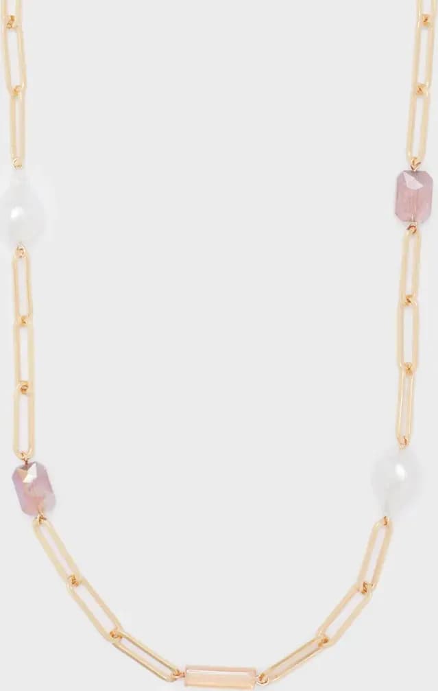 NALÌ | Collana lunga oro+perle e resina vino - 3