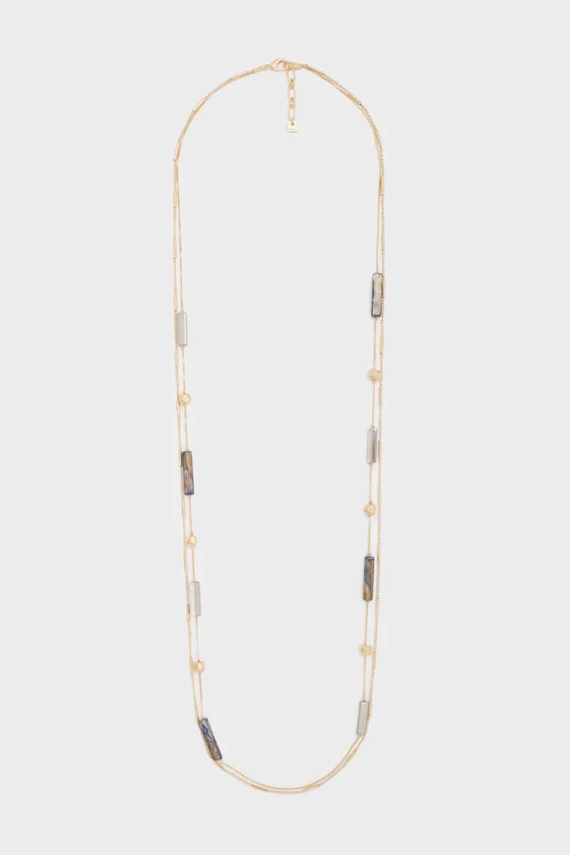 NALÌ | Collana Maria lunga oro+resina grigio - 3