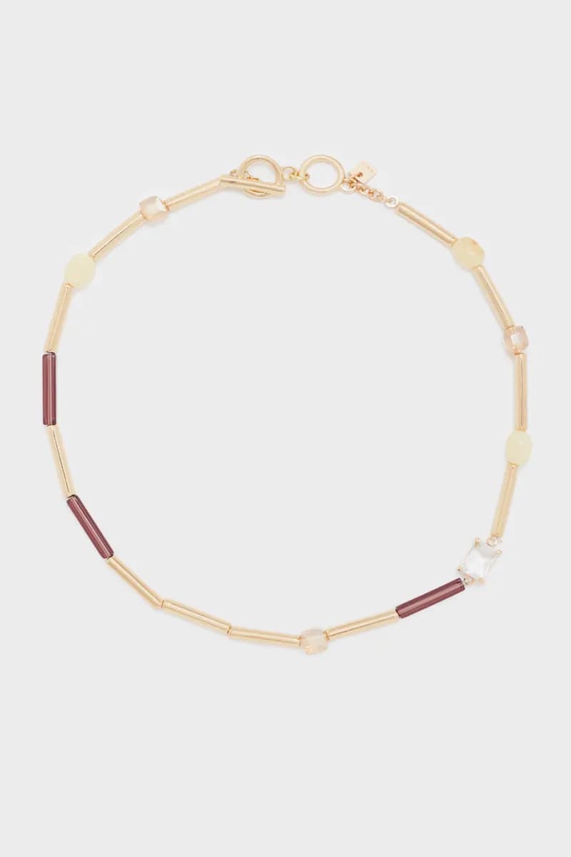 NALÌ | Collana Maria girocollo oro+resina vino - 2