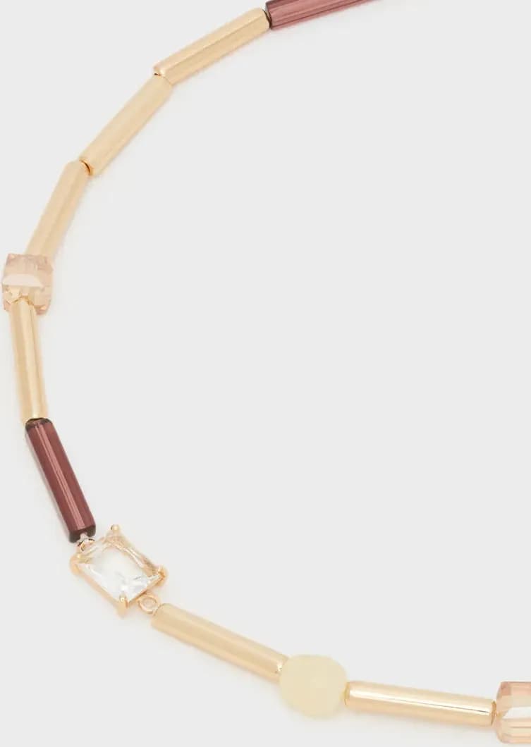 NALÌ | Collana Maria girocollo oro+resina vino - 3