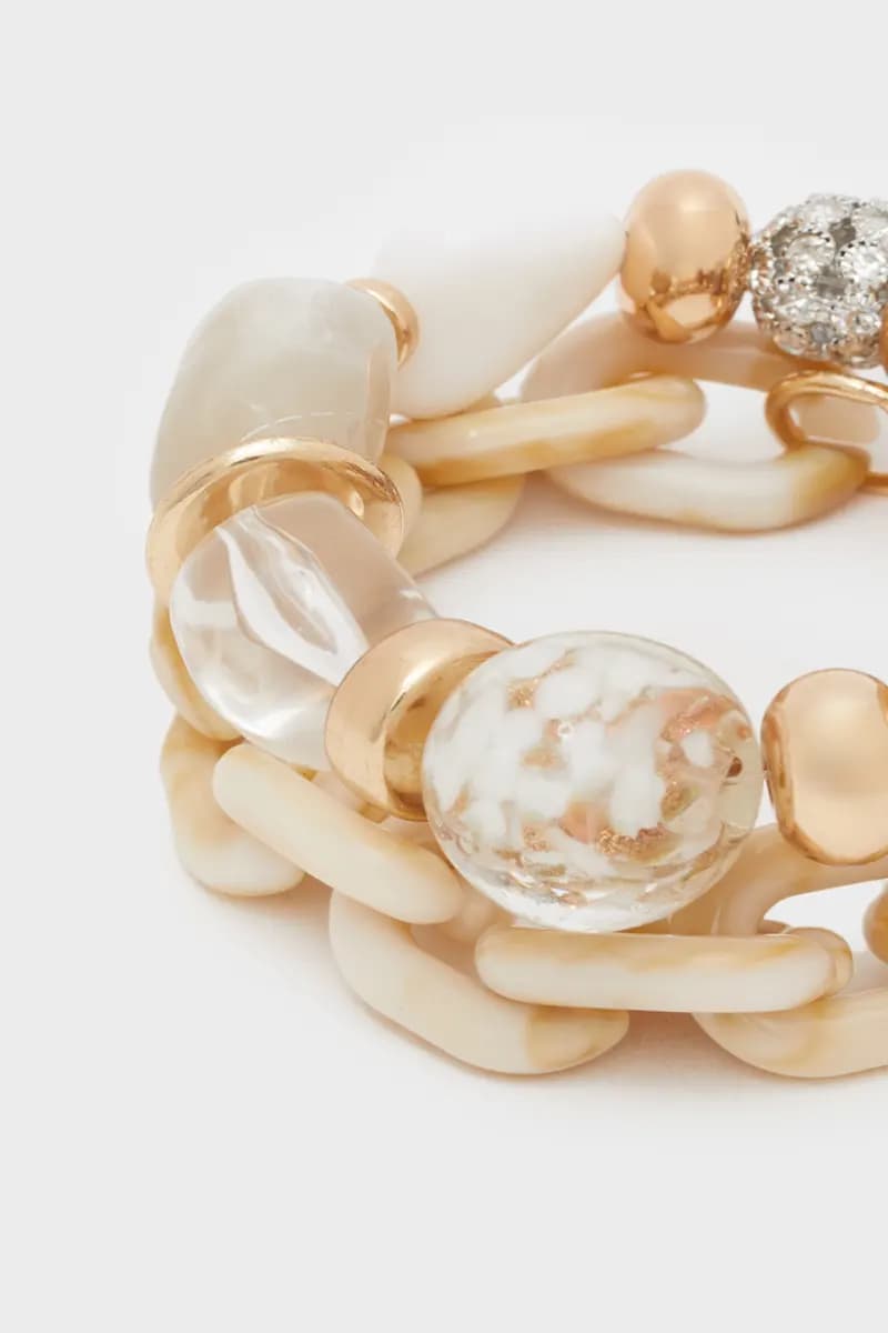 NALÌ | Set bracciali ciottoli oro+resina beige/grigio - 2