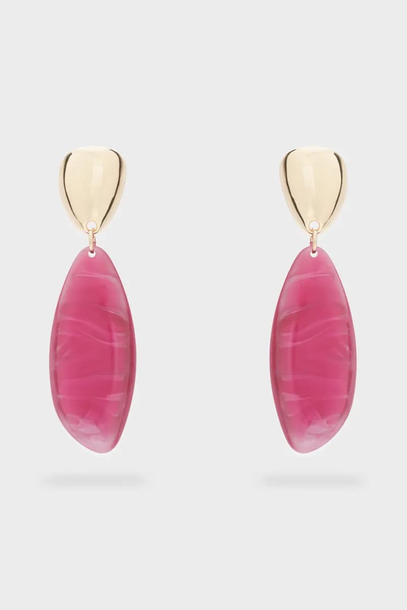 NALÌ | Orecchini Mira lunghi resina fucsia - 3