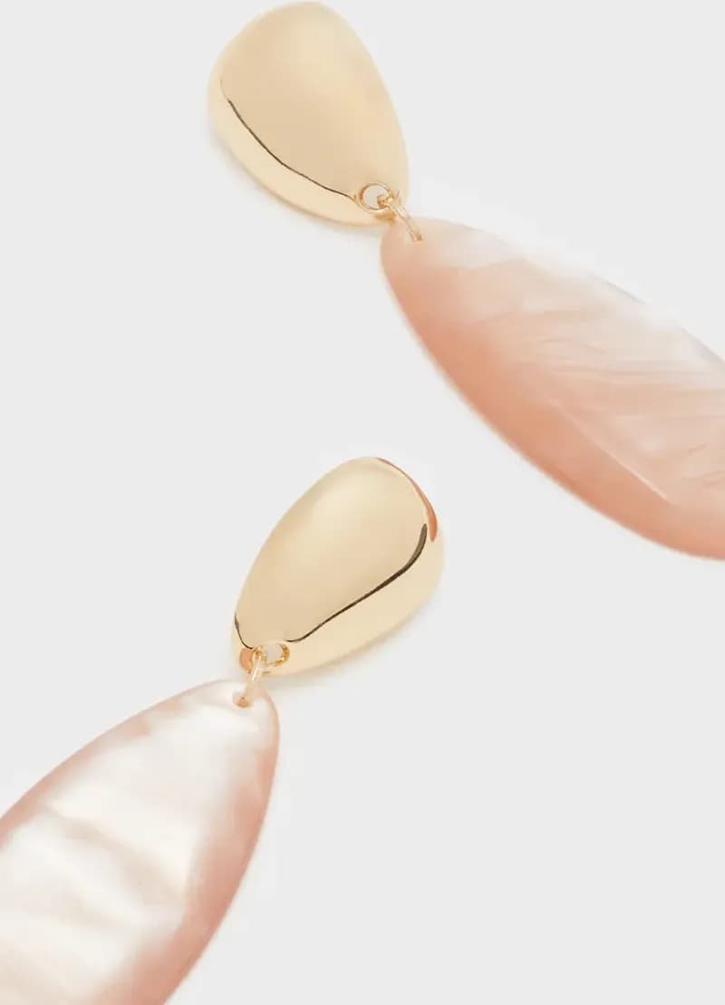NALÌ | Orecchini Mira lunghi resina rosa - 2
