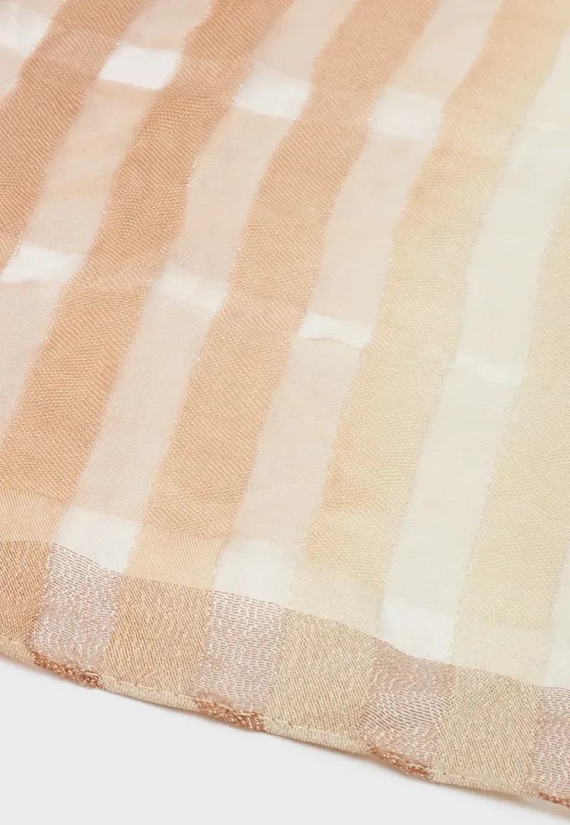 NALÌ | Sciarpa stripes sottile rosa filo lurex - 3