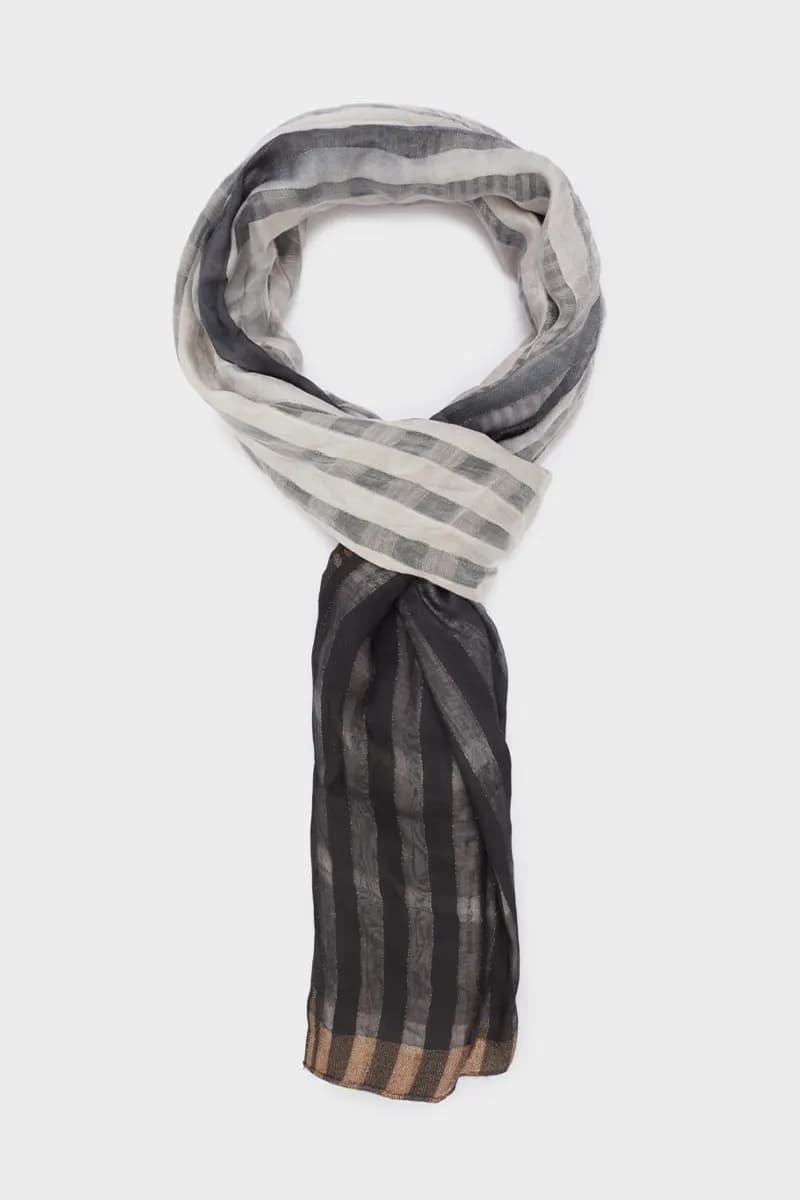 NALÌ | Sciarpa stripes sottile nera filo lurex - 3