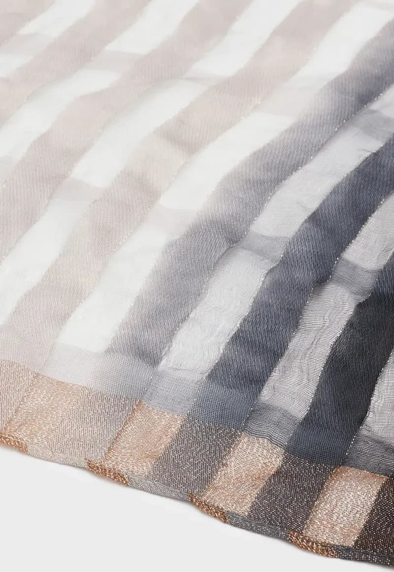 NALÌ | Sciarpa stripes sottile nera filo lurex - 2