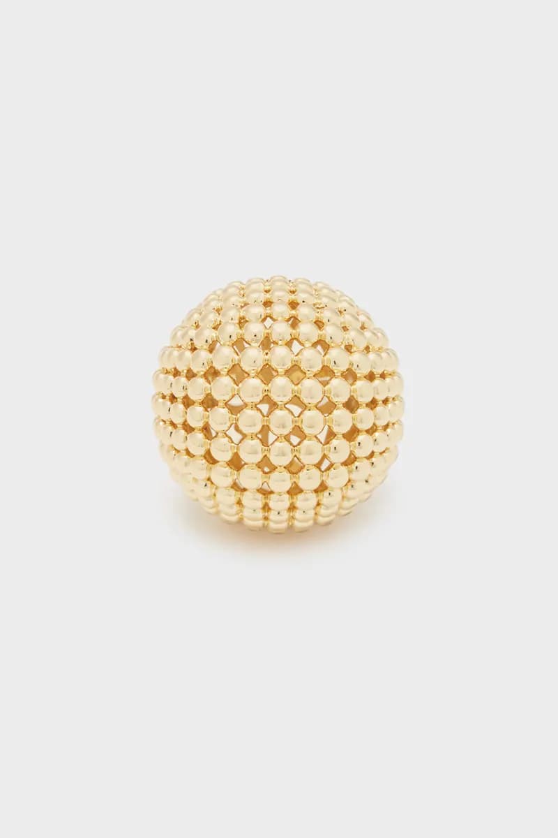 NALÌ | Anello bombato puntellato oro - 3