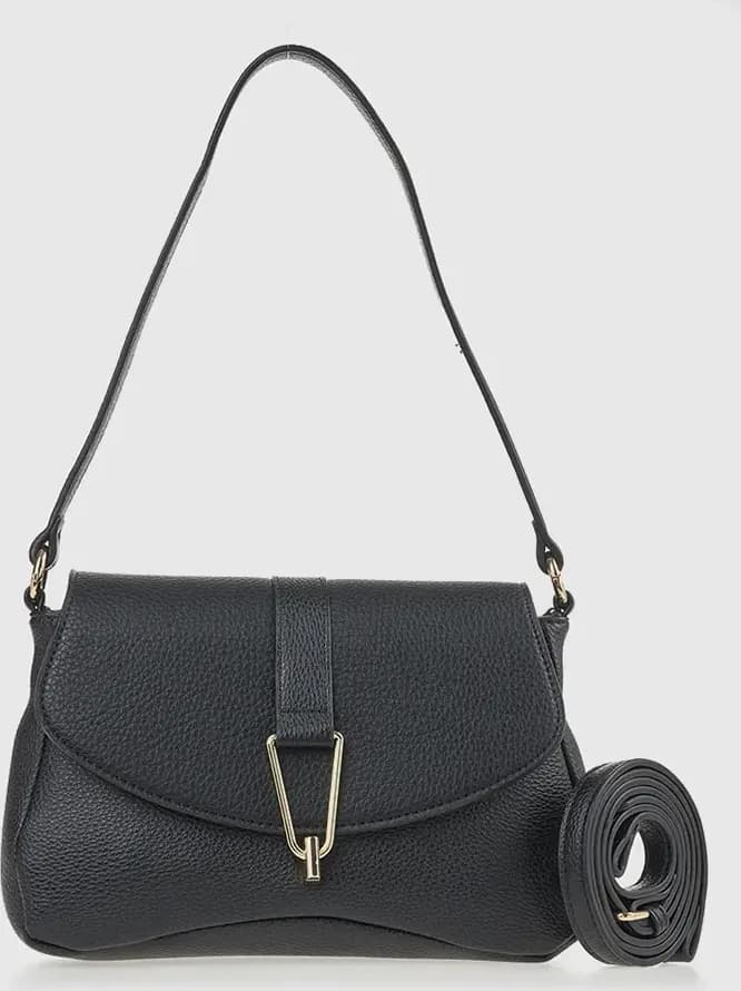 VERDE FASHION | Borsa a spalla con patta e tracolla - 5