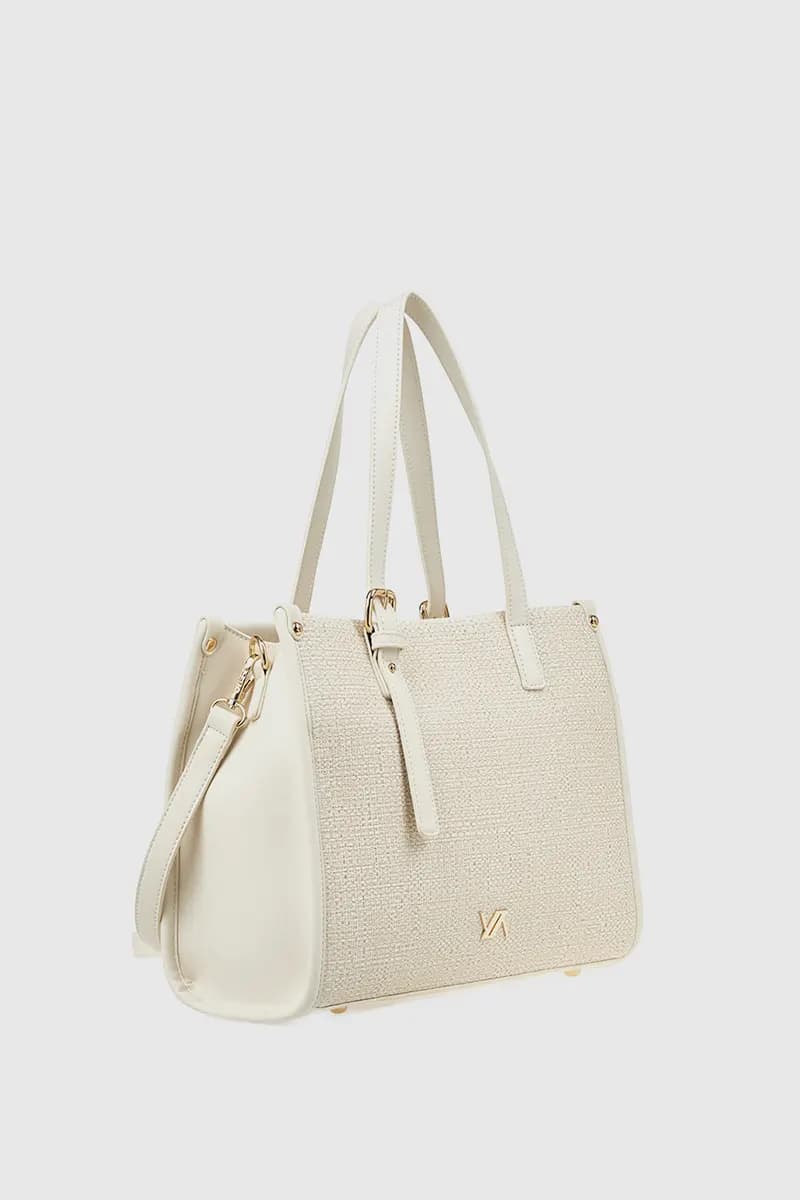 VERDE FASHION | Shopper in rafia ed ecopelle - 3