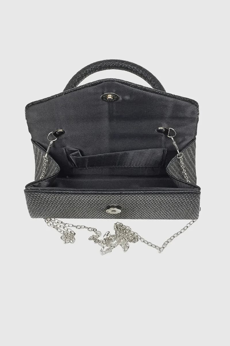 VERDE FASHION | Pochette in rafia con patta - 12