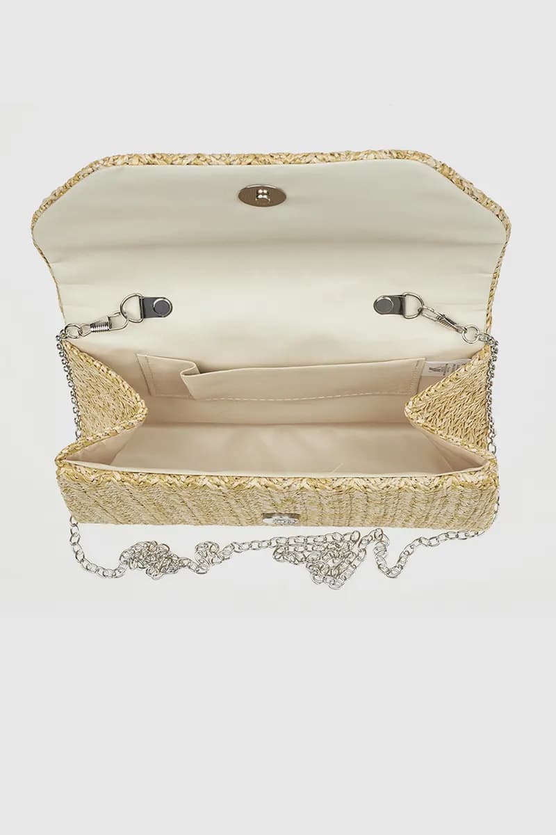 VERDE FASHION | Pochette in rafia manico in legno - 12