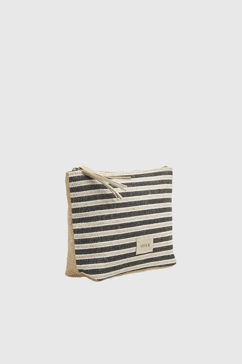 VERDE FASHION | Pochette mare in rafia a righe - 3