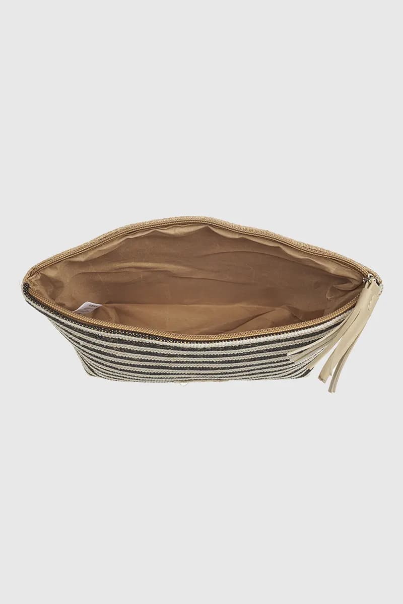 VERDE FASHION | Pochette mare in rafia a righe - 4