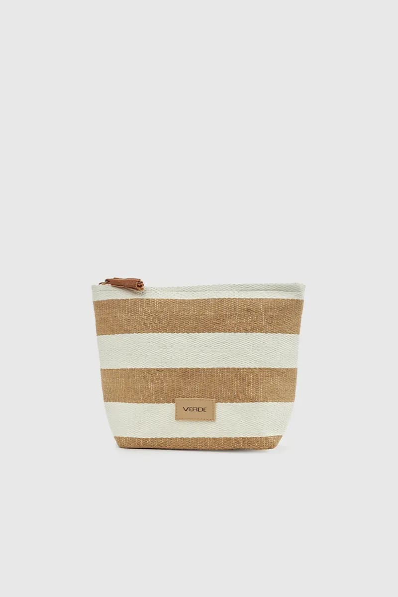 VERDE FASHION | Pochette mare in rafia a righe - 5