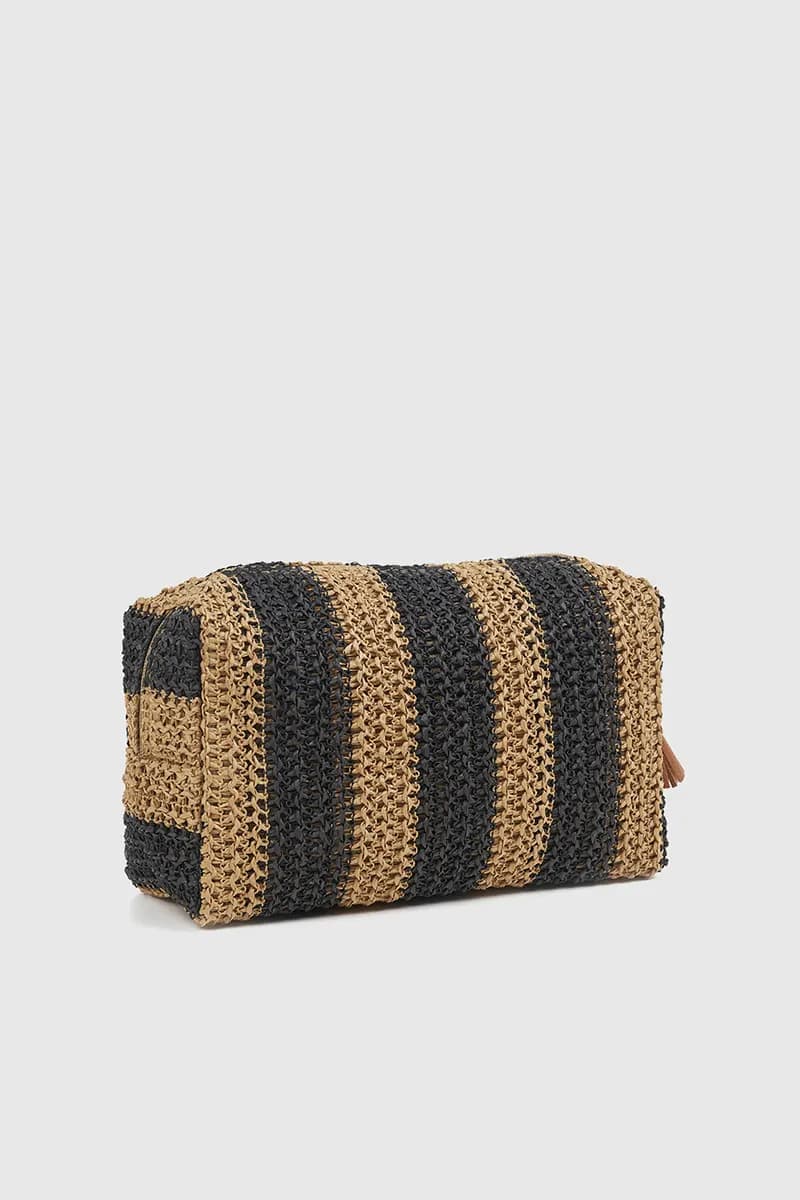 VERDE FASHION | Pochette mare in rafia a righe - 2