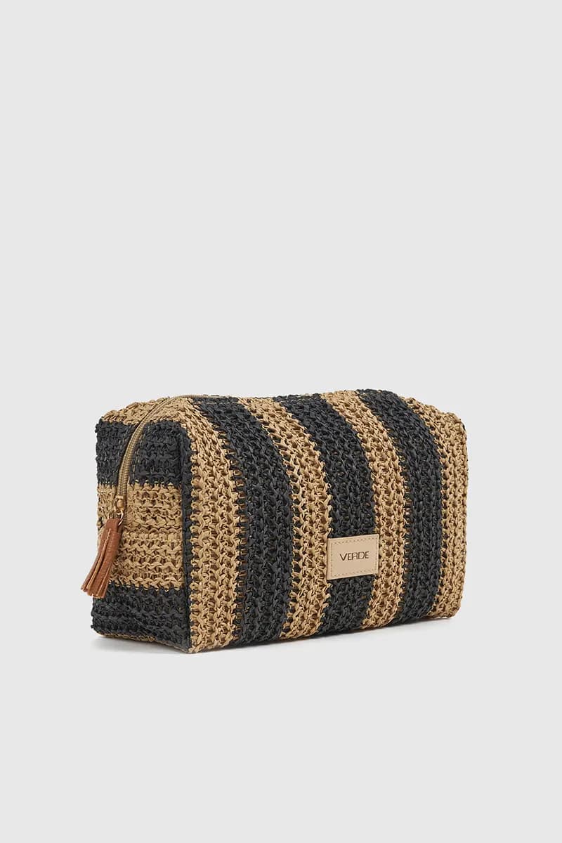 VERDE FASHION | Pochette mare in rafia a righe - 3