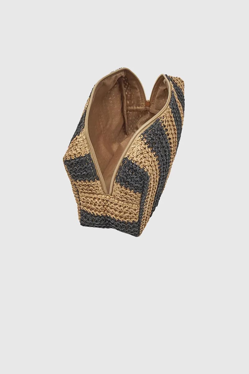 VERDE FASHION | Pochette mare in rafia a righe - 4