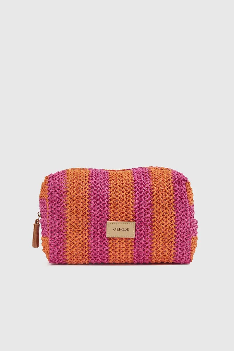 VERDE FASHION | Pochette mare in rafia a righe - 5