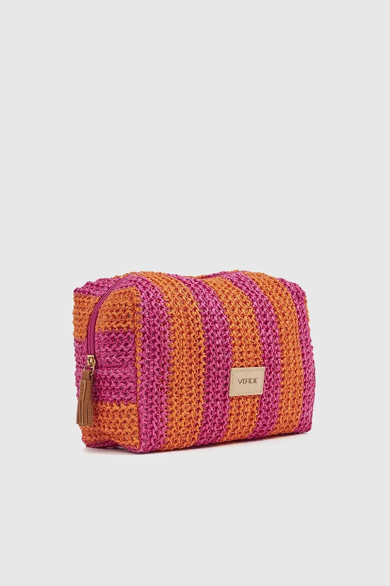 VERDE FASHION | Pochette mare in rafia a righe - 7