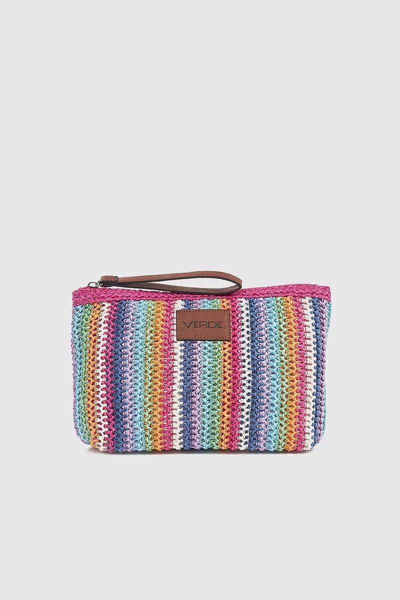 VERDE FASHION | Pochette mare in rafia a righe - 5